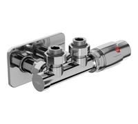 Mexen G00 conjunto termostático angular con embellecedor S, Duplex, DN50, cromo - W907-900-910-01 32667 5905315237279
