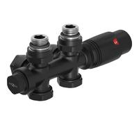 Mexen G00 conjunto termostático angular/recto, Duplex, DN50, negro - W908-900-70 32458 5905315236869