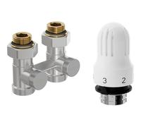Mexen G04 conjunto termostático de dos tubos DN50, recto 1/2"x3/4", níquel - W912-012-948-01 33142 5905315237910