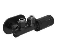 Mexen G05 conjunto termostático angular con embellecedor R, Duplex, DN50, negro - W907-958-905-70 32902 5905315237767