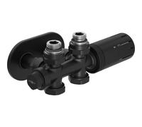 Mexen G05 conjunto termostático angular/recto con embellecedor R, Duplex, DN50, negro - W908-958-905-70 32916 5905315237811