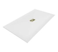 Mexen Hugo plato de ducha rectangular SMC 200 x 100 cm, blanco, cubierta dorada - 42101020-G 25134 5905315225221