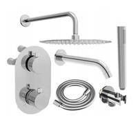 Mexen Kai DR70 conjunto de bañera-ducha empotrado con ducha de lluvia de 30 cm, cromo - 77602DR70301-00 6472 5907709136632