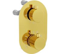 Mexen Kai grifo termostático de bañera-ducha de 3 vías, dorado - 77602-50 422 5907709119093