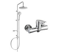 Mexen Kama Conjunto de ducha sobre pared Carl con rociador y grifo de ducha, cromo - 72540240-00 6082 5907709181663