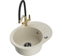 Mexen Kevin fregadero de granito de una cubeta con grifo de cocina Duo, beige - 6517-69-671701-57-B 23000 5905315055217