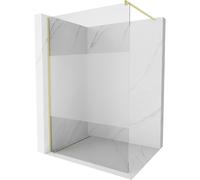 Mexen Kioto divisor de ducha Walk-in 120 x 200 cm, transparente/escarchado 8 mm, oro cepillado - 800-120-101-55-35 38490 5905315240446