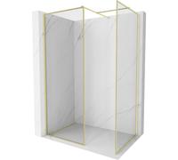 Mexen Kioto-F mampara de ducha tipo Walk-in con marco 95 x 90 cm, transparente 8 mm, oro cepillado - 800-095-202-04-55-090 57900 5905315553096