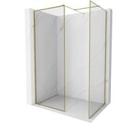 Mexen Kioto-F panel de ducha para caminar con marco 80 x 75 cm, transparente 8 mm, dorado - 800-080-202-04-50-075 57587 5905315551146