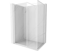Mexen Kioto-F panel de ducha Walk-in con marco 130 x 115 cm, transparente 8 mm, blanco - 800-130-202-04-20-115 57547 5905315550804