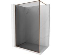 Mexen Kioto-F panel de ducha Walk-in con marco 130 x 202 cm, grafito 8 mm, oro rosa - 800-130-104-60-40 55348 5905315465979
