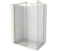 Mexen Kioto-F pared de ducha Walk-in con marco 145 x 80 cm, transparente 8 mm, dorada - 800-145-202-04-50-080 57608 5905315551344