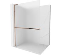 Mexen Kioto+ L mampara de ducha con estante Walk-in 90 x 200 cm, escarcha, oro rosado - 800-090-123-60-30 39411 5905315262660