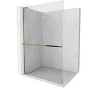 Mexen Kioto+ L mampara de ducha con repisa Walk-in 105 x 200 cm, transparente, dorada - 800-105-123-50-00 39222 5905315261335