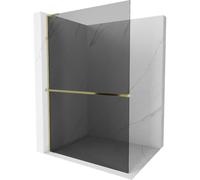 Mexen Kioto+ L panel de ducha con balda Walk-in 120 x 200 cm, grafito, dorado - 800-120-123-50-40 39249 5905315261502