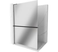 Mexen Kioto+ L panel de ducha con balda Walk-in 80 x 200 cm, espejo, negro - 800-080-123-70-50 40307 5905315264886