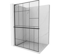 Mexen Kioto+ L panel de ducha con estante Walk-in 100 x 200 cm, diseño negro, negro - 800-100-123-70-78 40332 5905315265159