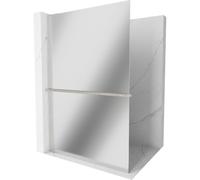 Mexen Kioto+ L panel de ducha con estante Walk-in 100 x 200 cm, espejo, níquel cepillado - 800-100-123-97-50 40924 5905315266668