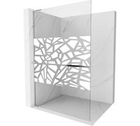 Mexen Kioto+ L panel de ducha con estante Walk-in 110 x 200 cm, diseño blanco, cromo - 800-110-123-01-85 39126 5905315259899