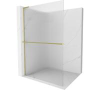 Mexen Kioto+ L panel de ducha con estante Walk-in 110 x 200 cm, rayado, dorado cepillado - 800-110-123-55-09 39307 5905315262127