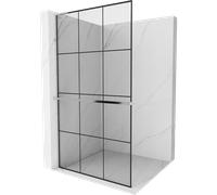 Mexen Kioto+ L panel de ducha con estante Walk-in 110 x 200 cm, rejilla negra, cromo - 800-110-123-01-77 39114 5905315259875