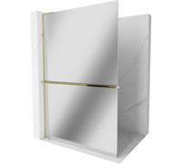 Mexen Kioto+ L panel de ducha con estante Walk-in 120 x 200 cm, espejo, dorado - 800-120-123-50-50 39255 5905315261519