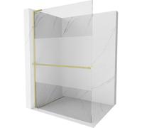 Mexen Kioto+ L panel de ducha con estante Walk-in 80 x 200 cm, transparente/escarchado, oro cepillado - 800-080-123-55-35 39316 5905315261786