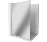 Mexen Kioto L panel de ducha Walk-in 110 x 200 cm, espejo, cobre cepillado - 800-110-103-65-50 39945 5905315255792