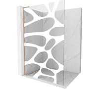 Mexen Kioto L panel de ducha Walk-in 120 x 200 cm, ola blanca, cobre cepillado - 800-120-103-65-97 39990 5905315255976
