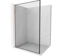 Mexen Kioto L panel de ducha Walk-in 60 x 200 cm, marco negro, oro rosa - 800-060-103-60-70 39814 5905315254382