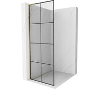 Mexen Kioto L panel de ducha Walk-in 70 x 200 cm, rejilla negra, dorada - 800-070-103-50-77 39601 5905315252838
