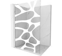 Mexen Kioto L panel de ducha Walk-in 80 x 200 cm, ola blanca, cromo - 800-080-103-01-97 39010 5905315251350