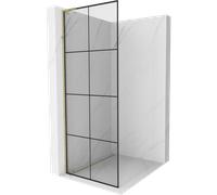 Mexen Kioto L panel de ducha Walk-in 80 x 200 cm, rejilla negra, dorada - 800-080-103-50-77 39602 5905315252968