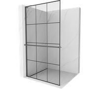 Mexen Kioto+ L Panel de ducha Walk-in con estante 100 x 200 cm, rejilla negra, gun metal - 800-100-123-95-77 40768 5905315265913