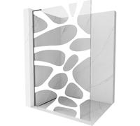 Mexen Kioto L pared de ducha Walk-in 120 x 200 cm, ola blanca, metal de arma - 800-120-103-95-97 40809 5905315258434