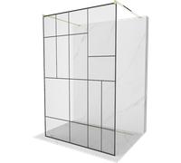 Mexen Kioto mampara de ducha autoportante 140 x 200 cm, diseño negro 8 mm, dorado - 800-140-002-50-78 14154 5907709133358