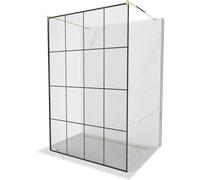 Mexen Kioto mampara de ducha autoportante 140 x 200 cm, rejilla negra 8 mm, oro - 800-140-002-50-77 14133 5907709133150