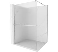 Mexen Kioto+ mampara de ducha con balda Walk-in 120 x 200 cm, franjas, cromo - 800-120-121-01-09 21303 5905315200907