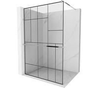 Mexen Kioto+ mampara de ducha con estante Walk-in 100 x 200 cm, diseño negro, cromo - 800-100-121-01-78 13751 5907709169166