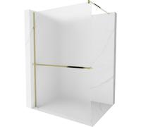 Mexen Kioto+ mampara de ducha con estante Walk-in 100 x 200 cm, escarchado, dorado - 800-100-121-50-30 13783 5907709169906