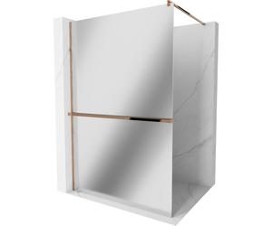 Mexen Kioto+ mampara de ducha con estante Walk-in 100 x 200 cm, espejo, oro rosa - 800-100-121-60-50 13969 5907709178137