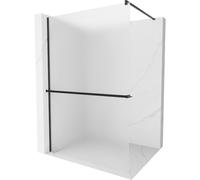 Mexen Kioto+ mampara de ducha con estante Walk-in 110 x 200 cm, escarcha, negro - 800-110-121-70-30 13800 5907709179004