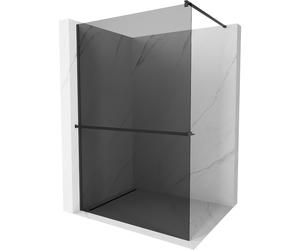 Mexen Kioto+ mampara de ducha con estante Walk-in 110 x 200 cm, grafito, negro - 800-110-121-70-40 13816 5907709179028