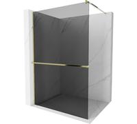 Mexen Kioto+ mampara de ducha con estante Walk-in 110 x 200 cm, grafito, oro - 800-110-121-50-40 13880 5907709177437