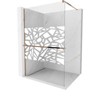 Mexen Kioto+ mampara de ducha con estante Walk-in 70 x 200 cm, diseño blanco, oro rosado - 800-070-121-60-85 13999 5907709177871
