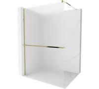 Mexen Kioto+ mampara de ducha con estante Walk-in 80 x 200 cm, escarchado, dorado - 800-080-121-50-30 13781 5907709169708