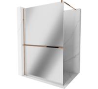 Mexen Kioto+ mampara de ducha con estante Walk-in 80 x 200 cm, espejo, oro rosado - 800-080-121-60-50 13967 5907709177932