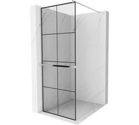 Mexen Kioto+ mampara de ducha con estante Walk-in 80 x 200 cm, rejilla negra, cromo - 800-080-121-01-77 13741 5907709168954