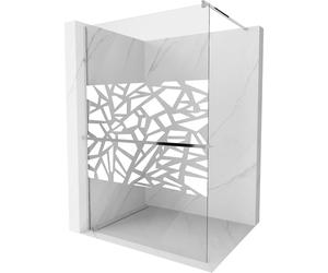 Mexen Kioto+ mampara de ducha con estante Walk-in 90 x 200 cm, diseño blanco, cromo - 800-090-121-01-85 13758 5907709169074
