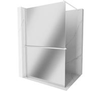 Mexen Kioto+ mampara de ducha con estante Walk-in 90 x 200 cm, espejo, blanco - 800-090-121-20-50 38129 5905315300010